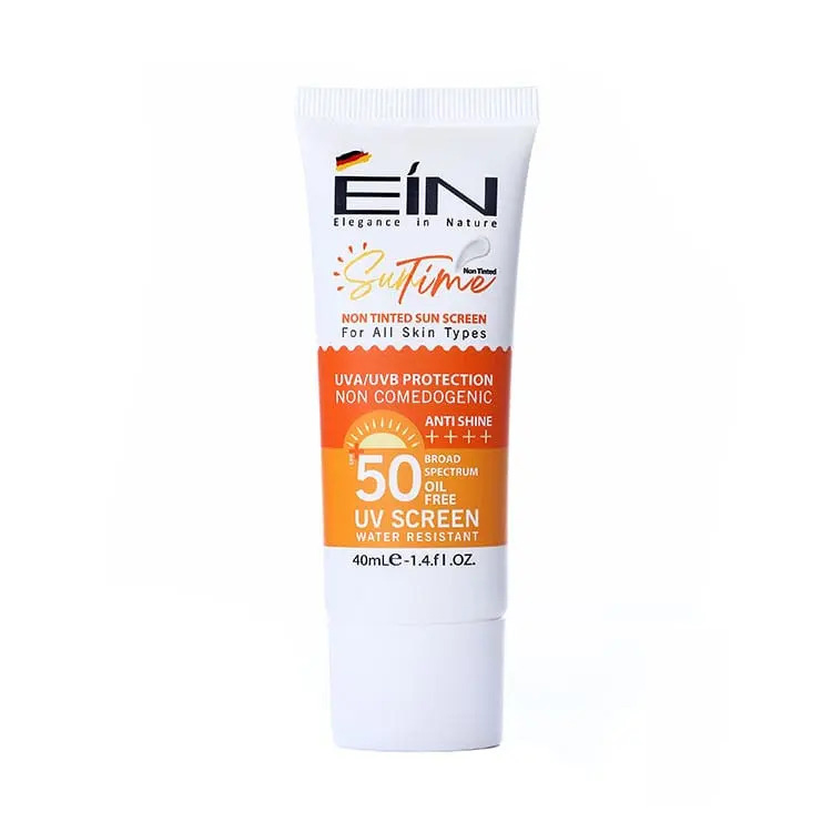 کرم ضدآفتاب بی رنگ مناسب انواع پوست spf50 ای آی ان EIN