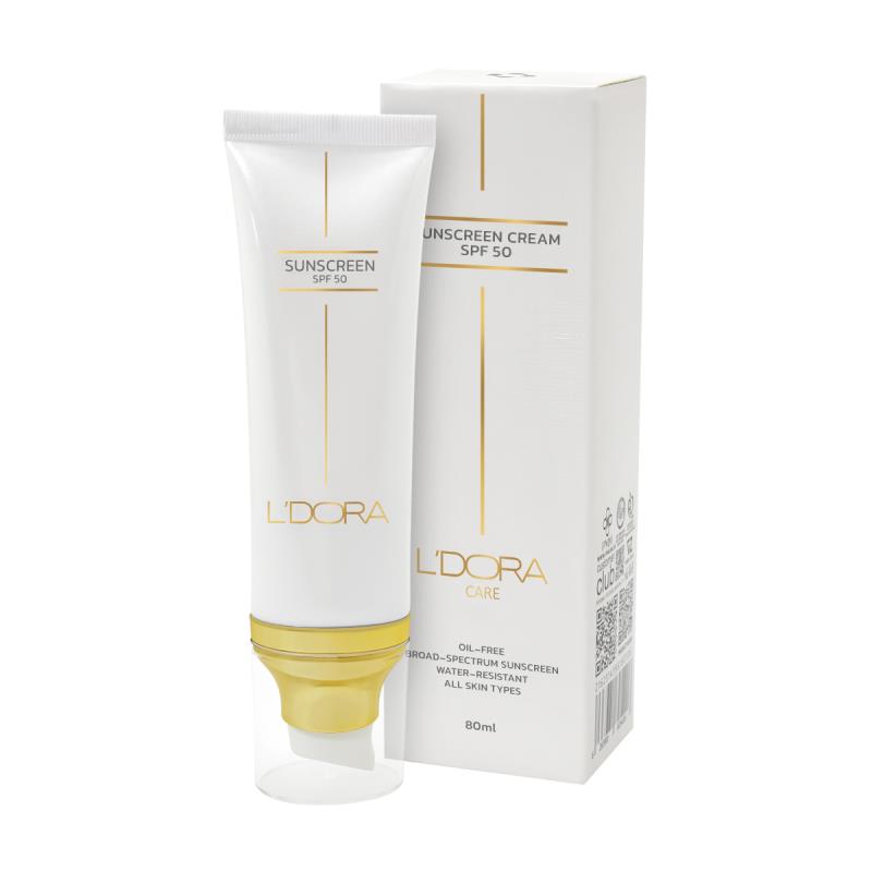 کرم ضدآفتاب SPF50 بی رنگ مناسب انواع پوست لدورا کر