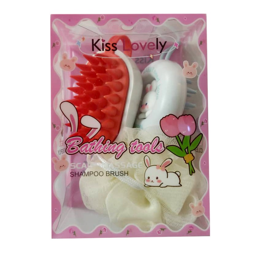 پک روتین حمام Kiss Lovely شامل لیف، تن شوی بدن و سرشوی